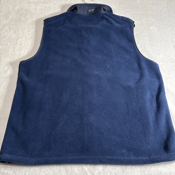 Vineyard Vines Men's Med Navy Full Zip Fleece Vest Whale Logo Martha's Vineyard - Picture 2 of 12